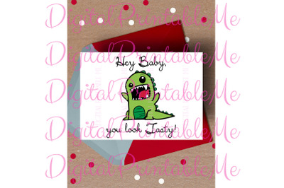 Dinosaur Valentine&amp;&23;039;s day Card&2C; Anniversary Card&2C;  Printable love&2C; Dino