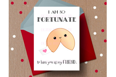 Friend Valentine Card&2C; Friendship card&2C; fortune cookie&2C; chinese food&2C;