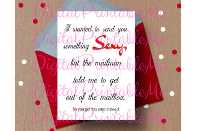 Funny Valentine&amp;&23;039;s day Card&2C; Naughty valentine&2C; Anniversary Card&2C;  Prin