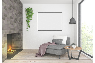 Interior scene - artwork background - frame mockup