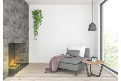 Interior scene - artwork background - frame mockup