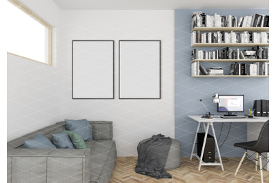 Interior scene - artwork background - frame mockup