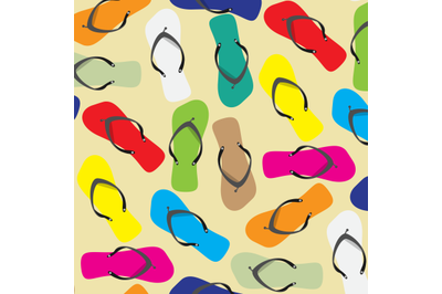 Flip flops seamless pattern color background