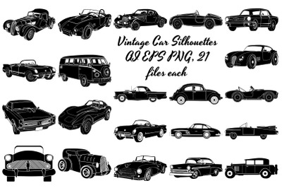 Vintage Car Silhouettes AI EPS PNG