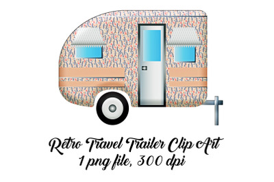 Retro Travel Trailer Clip Art