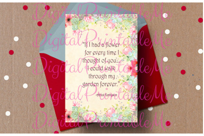 Printable Valentine&#039;s day card Alfred Tennyson Quote Love Card Valenti