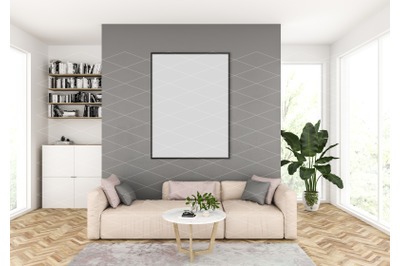 Interior scene - artwork background - frame mockup