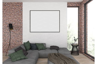 Interior scene - artwork background - frame mockup