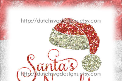 Cutting file Santa's Naughty with hat, in Jpg Png SVG EPS DXF for Cricut & Silhouette, plotter, christmas xmas, Père noël, santa claus