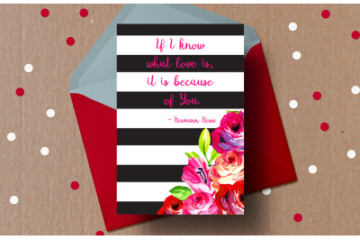 Printable Valentine&#039;s day card hermann hesse Quote Love Card If i know