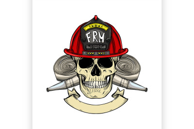 Sketch fireman skull