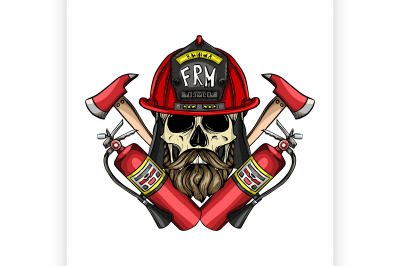 Sketch fireman skull