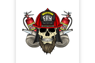 Sketch fireman skull