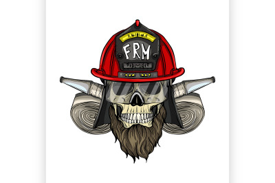 Sketch fireman skull