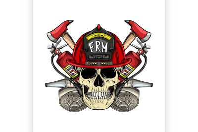 Sketch fireman skull