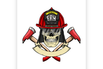 Sketch fireman skull