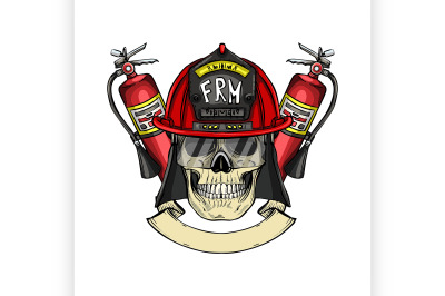 Sketch fireman skull