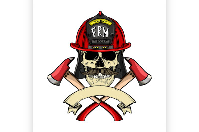 Sketch fireman skull