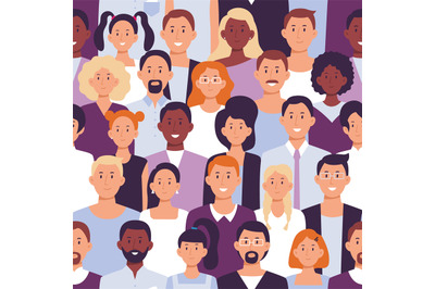 Business people crowd pattern. Office employees, workers team portrait