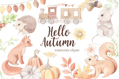 Hello autumn - watercolor set