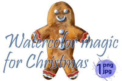 Christmas cookies on an isolated white background&2C; watercolor illustra