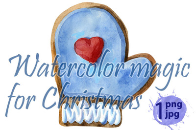 Christmas cookies on an isolated white background&2C; watercolor illustra