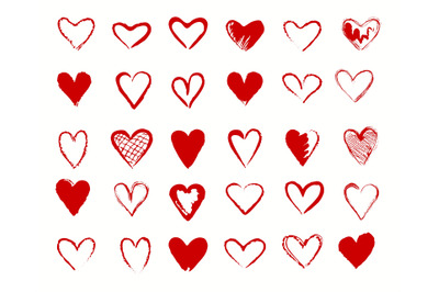 Hearts red signs collection