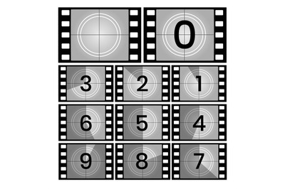 Retro film countdown frames