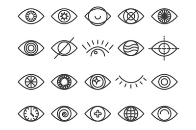 Human eye icon set