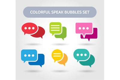 Colorful speech bubble signs