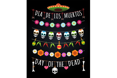 Mexican dead day garlands