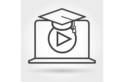 Distance e-learning icon