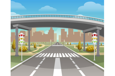 Overpass, autobahn and highway illustration