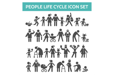 People life cycle icons