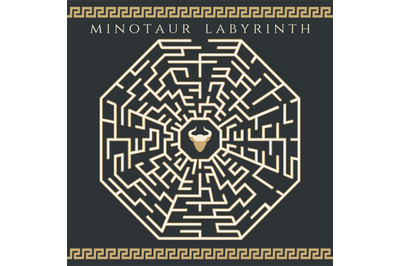 Maze enigma with minotaur icon