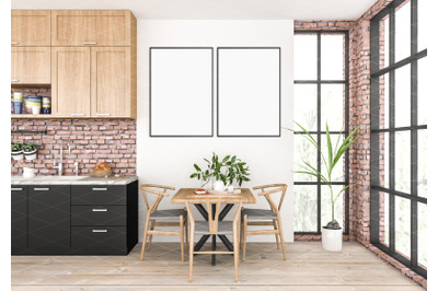 Interior scene - artwork background - frame mockup