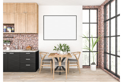 Interior scene - artwork background - frame mockup