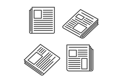 Newspaper icons set