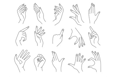 Line woman hands gestures