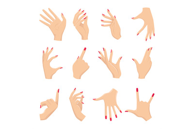 Female hands gestures