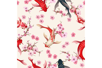 Garden koi seamless pattern