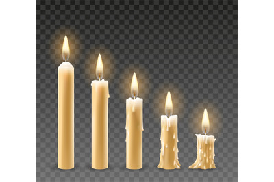 Burning candles set