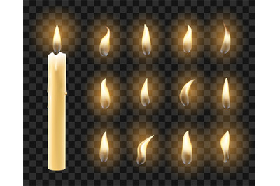 Candles with warm candlelight