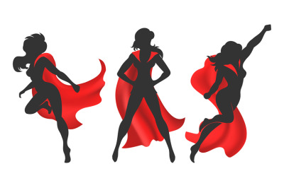 Woman superhero silhouette