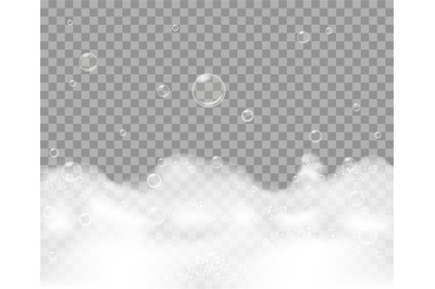 Soap foam on transparent background