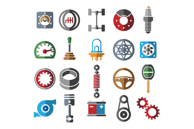 Automotive parts icons