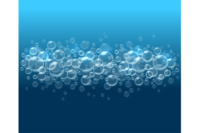 Powder bubbles blue background