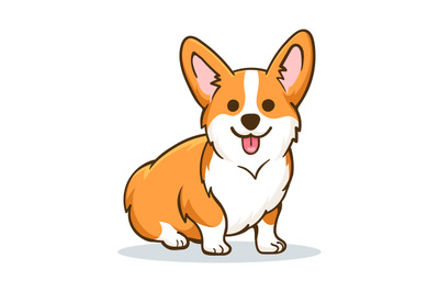 Funny orange welsh corgi