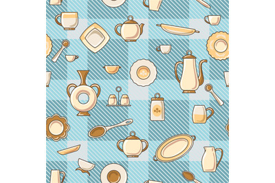 Crockery seamless pattern