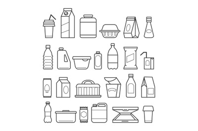 Food package line icons